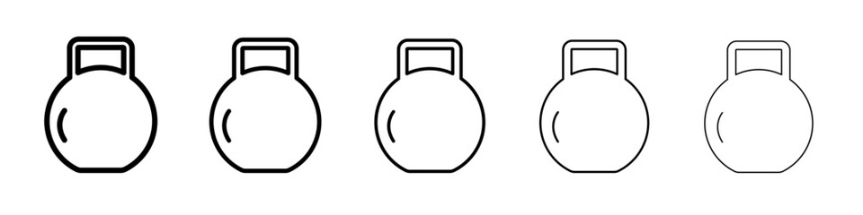 Kettlebell icon vector outline symbol or illustration