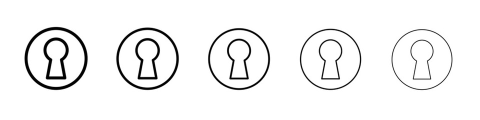 key hole icon vector outline symbol or illustration