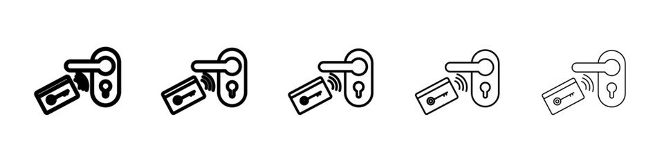 Keycard access icon vector outline symbol or illustration