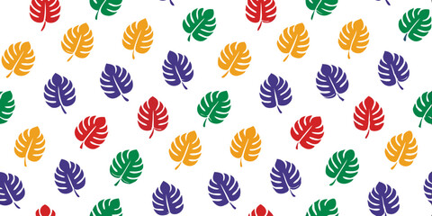 Tropical Leaf Pattern: An intricate design showcasing a repetitive pattern of colorful tropical leaves, evoking a sense of vibrant nature, freshness, and artistic flair.