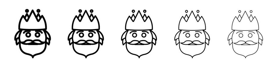 King icon vector outline symbol or illustration