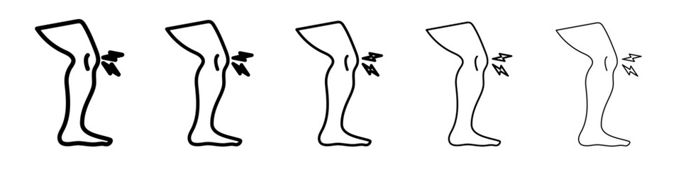 Knee pain icon vector outline symbol or illustration