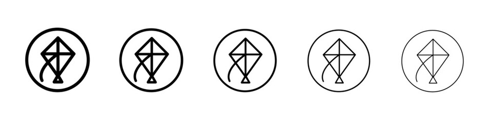 Kite icon vector outline symbol or illustration