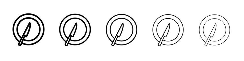 knife icon vector outline symbol or illustration