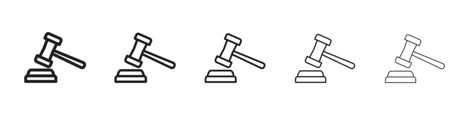 Law icon vector outline symbol or illustration