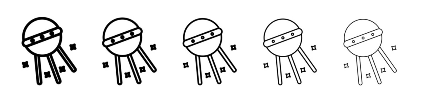 Linear sputnik icon vector outline symbol or illustration