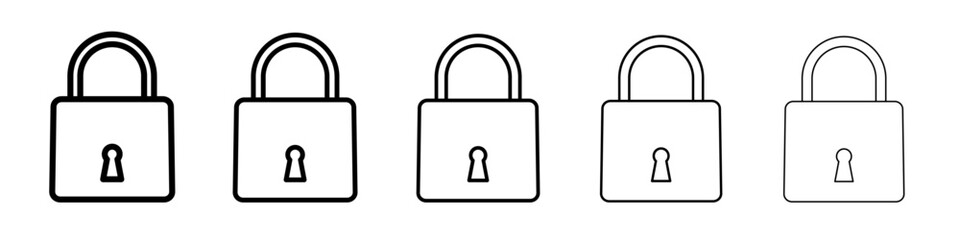 lock icon vector outline symbol or illustration