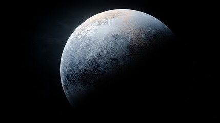 宇宙に浮かぶ氷に覆われたミステリアスな惑星