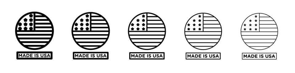 Made in usa badge icon vector outline symbol or illustration © Muhtemel
