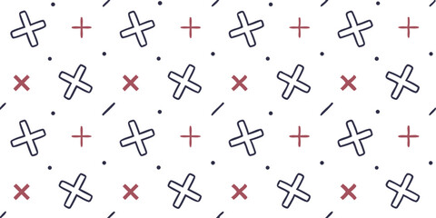 Abstract Geometric Pattern: A visually dynamic design featuring a grid of crosses and plus signs in a repeating pattern, offering a sense of structure and intrigue.