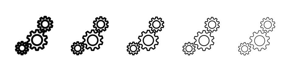 mechanism icon vector outline symbol or illustration