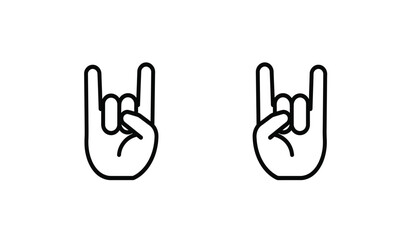 Hand Horns vector icon symbol in flat style. Hand Horns vector icon set in black and white filled and solid style