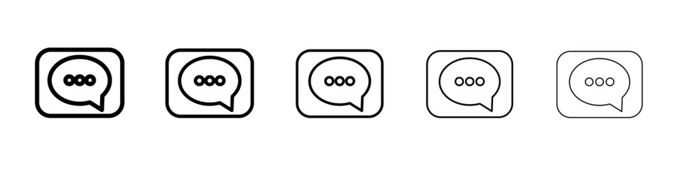 Message icon vector outline symbol or illustration