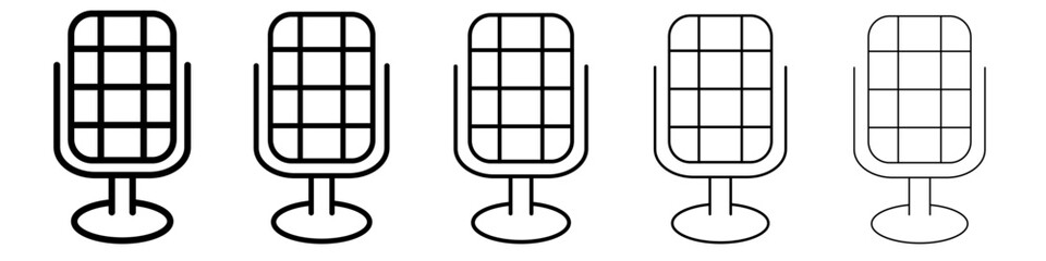 microphone icon vector outline symbol or illustration
