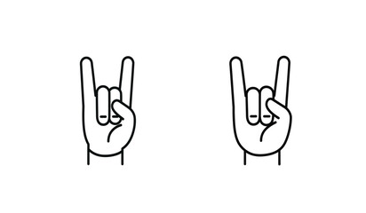 Hand Horns vector icon symbol in flat style. Hand Horns vector icon set in black and white filled and solid style
