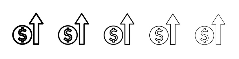 Obraz premium money value increase icon vector outline symbol or illustration