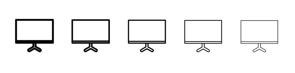 monitor icon vector outline symbol or illustration