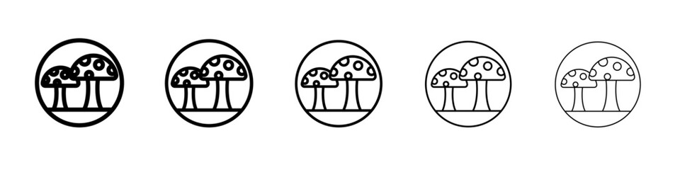 Mushroom icon vector outline symbol or illustration © Muhtemel