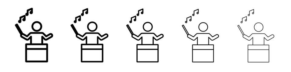 Music conductor icon vector outline symbol or illustration