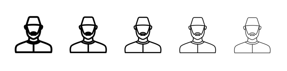 muslim man icon vector outline symbol or illustration
