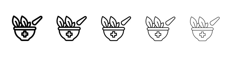 Natural medicine icon vector outline symbol or illustration