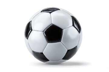 Fototapeta premium Classic black and white soccer ball isolated on a clean white background