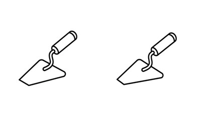 trowel icon set with different style.outline silhouette trowel flat icon