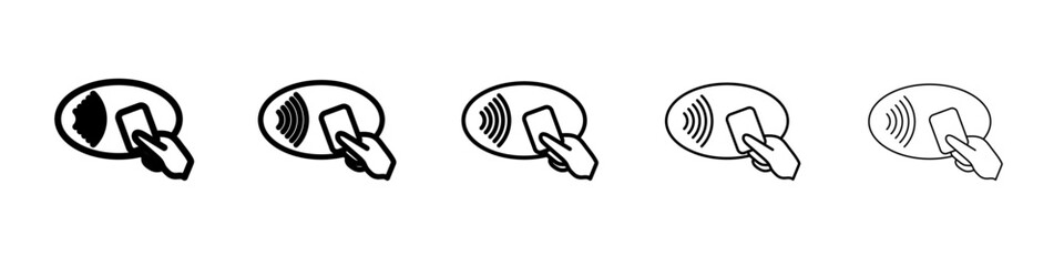 NFC wireless payment icon vector outline symbol or illustration