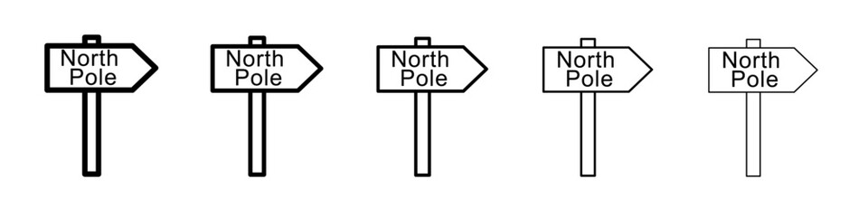 north pole sign vector outline symbol or illustration