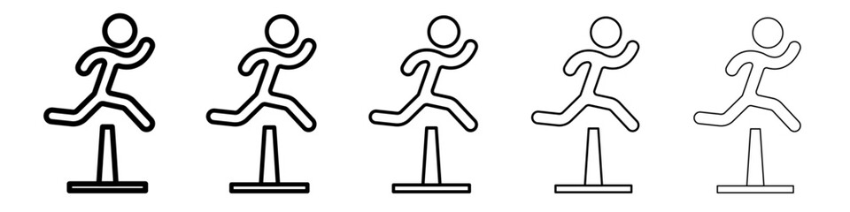 Obstacle race icon vector outline symbol or illustration