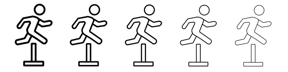 Obstacle race icon vector outline symbol or illustration