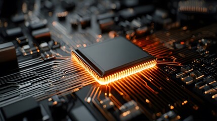 close up of electronic circuit board