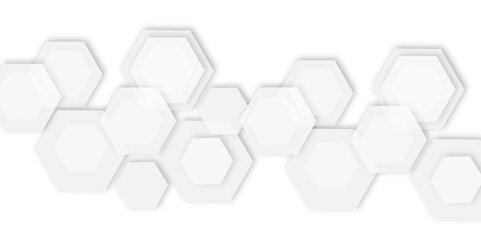 Abstract light grey and white hexagon 3d effect pattern with shadow seamless texture background. Use for book, poster, flyer, website vector illustration.