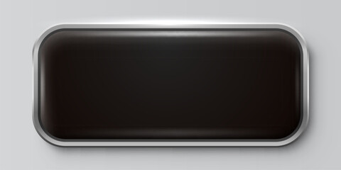 luxury Button or Frame. Glossy metal banner. Vector illustration