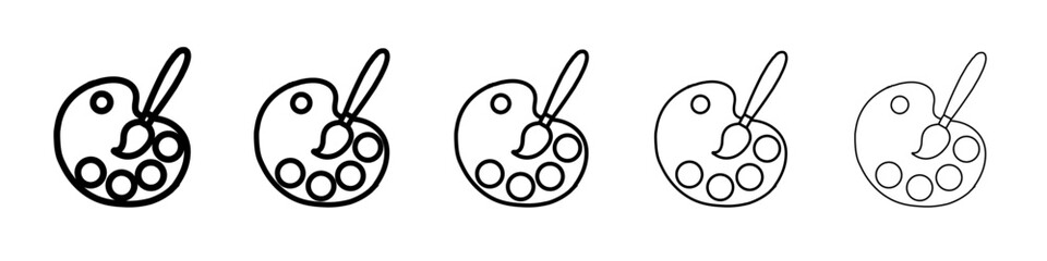 paint palette icon vector outline symbol or illustration