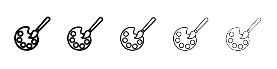 painting pallet icon vector outline symbol or illustration