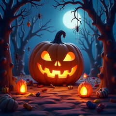 Fototapeta premium Halloween typography design 