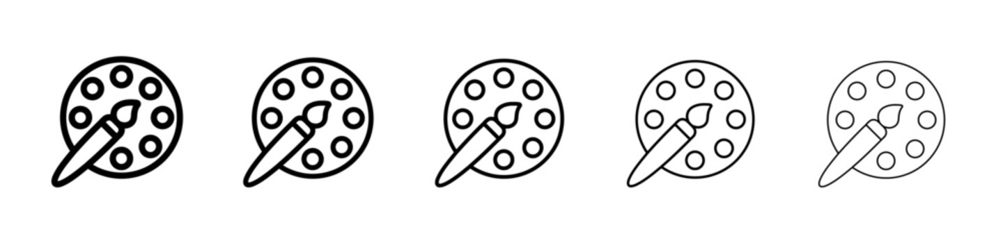 painting pallete icon vector outline symbol or illustration