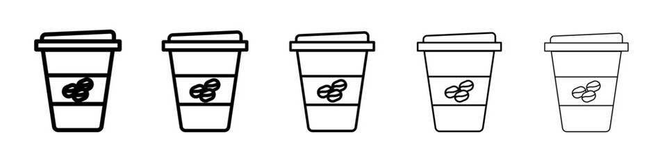 Paper coffee cup icon vector outline symbol or illustration