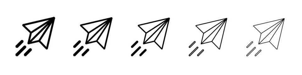 paper plane icon vector outline symbol or illustration