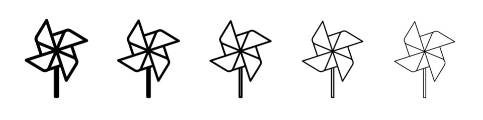 paper Windmill icon vector outline symbol or illustration