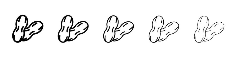 Peanut icon vector outline symbol or illustration