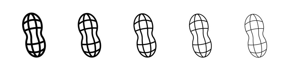 Peanut icon vector outline symbol or illustration