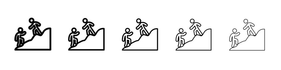 Person help someone icon vector outline symbol or illustration