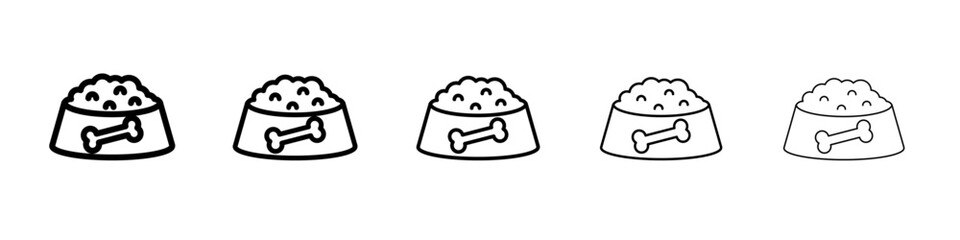 Pet food icon vector outline symbol or illustration