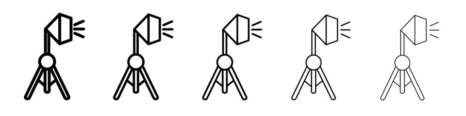 photography lighting icon vector outline symbol or illustration