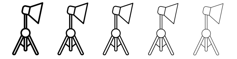 photography lighting icon vector outline symbol or illustration