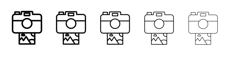 Picture snapshot icon vector outline symbol or illustration