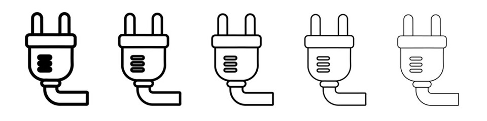 plug icon vector outline symbol or illustration