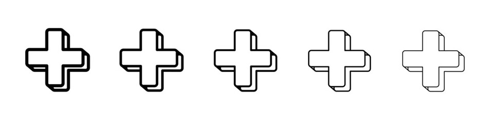 Plus Icon vector outline symbol or illustration